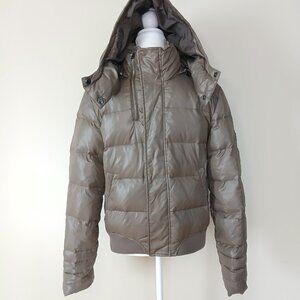 Diesel Duck Down Puffer Bomber Jacket Tan Size Large Boys/Medium Women's